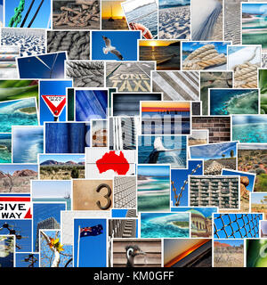 Meine eigenen Bilder aus aller Australien in einem Patchwork Stockfoto