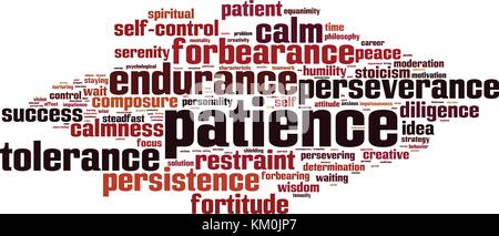 Geduld Wort cloud Konzept. Vector Illustration Stock Vektor