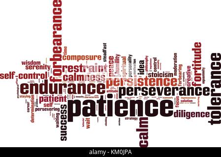 Geduld Wort cloud Konzept. Vector Illustration Stock Vektor