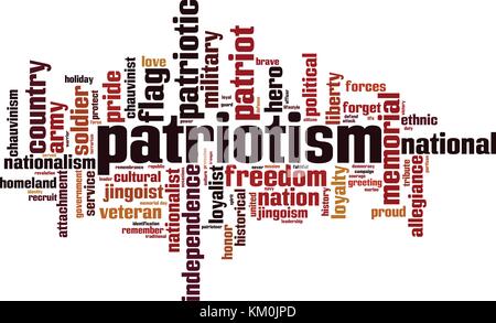 Patriotismus Wort cloud Konzept. Vector Illustration Stock Vektor