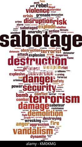 Sabotage Wort cloud Konzept. Vector Illustration Stock Vektor