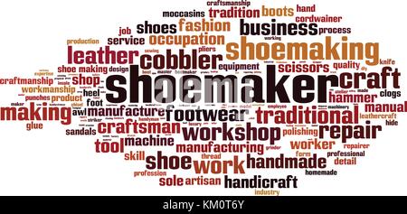 Schuhmacher word cloud Konzept. Vector Illustration Stock Vektor