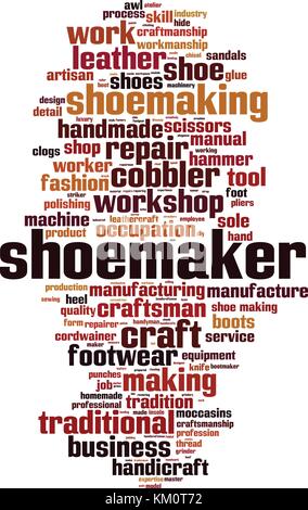 Schuhmacher word cloud Konzept. Vector Illustration Stock Vektor