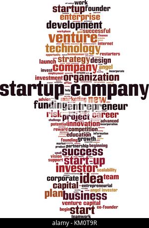 Startup Unternehmen word cloud Konzept. Vector Illustration Stock Vektor