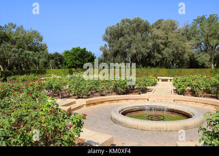 Rose Garten, Park ramat hanadiv, Israel. Der Park ist eine Familiengruft des Baron Edmond de Rothschild (1845-1934) Stockfoto