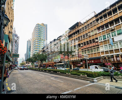 Macao, China - 8. März, 2016: Die Menschen in der Innenstadt von der Innenstadt in Macao, China. Stockfoto