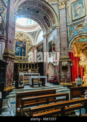 Dach von Saint Paul's Kirche, Mdina, Malta. Stockfoto