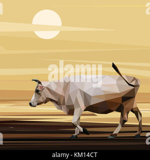 Kuh Low-poly-Design. Dreieck Vector Illustration. Stockfoto