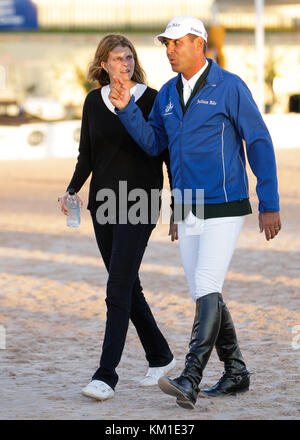 WELLINGTON, FL - MÄRZ 02: Athina Onassis Roussel Alvaro de Miranda Neto nimmt am 2. März 2014 am Winter Equestrian Festival im Palm Beach International Equestrian Centre in Wellington, Florida, Teil. Personen: Athina Onassis Roussel Alvaro de Miranda Neto Stockfoto