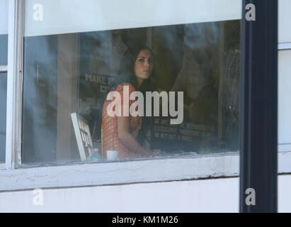 MIAMI, FL - APRIL 03: Yolanthe Sneijder-Cabau über das Set von Schmerz und Gewinn unter der Regie von Michael Bay. Am 3. April 2012 in Miami Beach, Florida People: Yolanthe Sneijder-Cabau Stockfoto