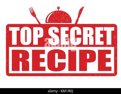 Top Secret Recipe grunge Stempelabdruck auf weißem Hintergrund, Vector Illustration Stock Vektor