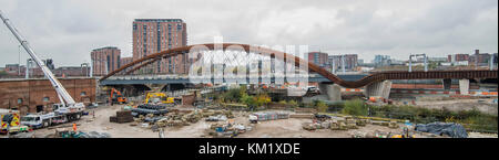 Luftbild von Salford Akkord Brücke Stockfoto