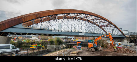 Luftbild von Salford Akkord Brücke Stockfoto