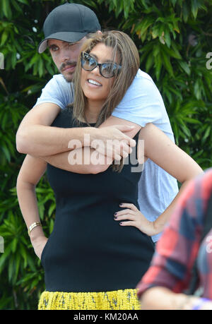 MIAMI , FL - SEPTEMBER 15: Best of Kardashians am 15. September 2012 in Miami, Florida. Personen: Scott Disick Kourtney Kardashian Stockfoto