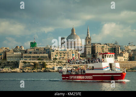 Valletta im westering Sun, Malta. Stockfoto