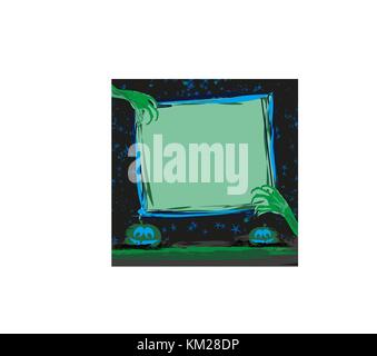 Zombie Hände aus Grab frame Stock Vektor