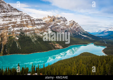 Peyto See im Banff Nationalpark Alberta Kanada unter den kanadischen Rocky Mountains Stockfoto