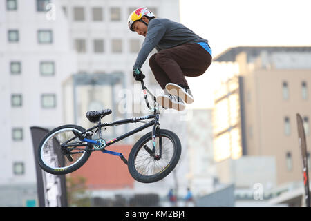 Okayama, Japan. Dezember 2017. Rimu Nakamura Radfahren : Japan National BMX Freestyle Park Championships Elite Finale 2017 im Shimoishii Park in Okayama, Japan . Quelle: AFLO SPORT/Alamy Live News Stockfoto