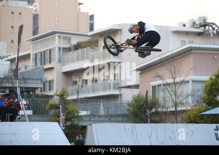 Okayama, Japan. Dezember 2017. Takase Nishi Cycling : Japan National BMX Freestyle Park Championships Elite Finale 2017 im Shimoishii Park in Okayama, Japan . Quelle: AFLO SPORT/Alamy Live News Stockfoto