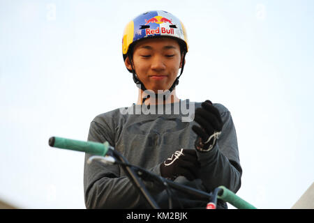 Okayama, Japan. Dezember 2017. Rimu Nakamura Radfahren : Japan National BMX Freestyle Park Championships Elite Finale 2017 im Shimoishii Park in Okayama, Japan . Quelle: AFLO SPORT/Alamy Live News Stockfoto