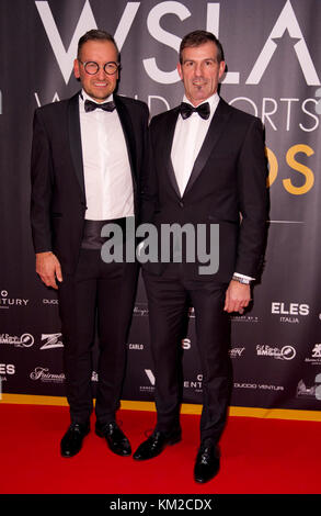 Monaco, Monaco. Dezember 2017. Monaco, Monte Carlo - 02. Dezember 2017: Monaco World Sports Legends Award mit Armin Zoeggeler und Manager Georg Pircher | Nutzung weltweit Credit: dpa/Alamy Live News Stockfoto