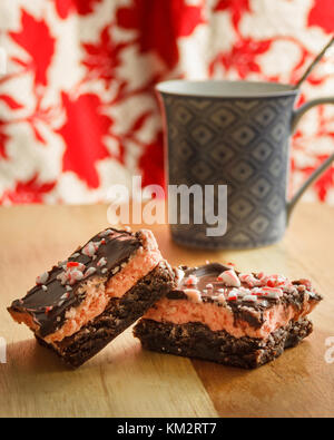 Pfefferminze Brownies Stockfoto