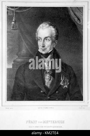 Fürst KLEMENS von METTERNICH (1776-1859) deutscher Diplomat und Staatsmann Stockfoto