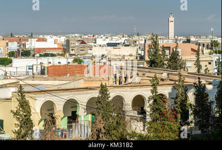 Anzeigen von El Jem Stadt vom römischen Amphitheater, Tunesien. Stockfoto