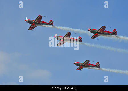 Sion, Schweiz - 16 September: Royal Jordanian Falcons in der Breitling Air Show: 16. September 2017 in Sion, Schweiz Stockfoto