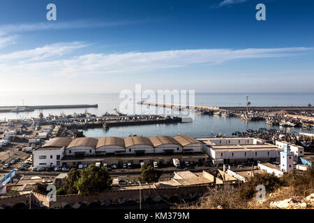 Agadir, Marokko, 24. Oktober 2017: Agadir Fisch und Hafen. Stockfoto