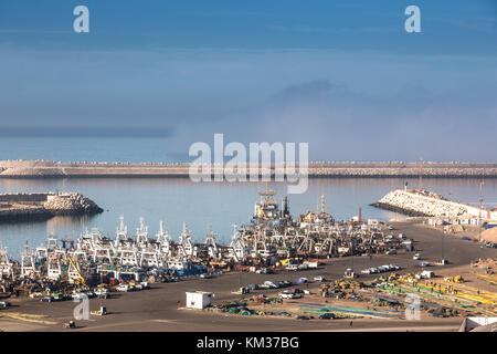 Agadir, Marokko, 24. Oktober 2017: Agadir Fisch und Hafen. Stockfoto