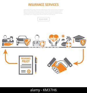 Insurance Services Prozess Konzept Stock Vektor