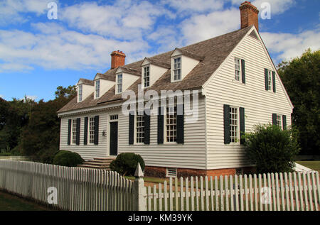 Dieses historische Haus gehörte einst zu Dudley Diggs, einem aktiven Mitglied in der Kolonialen Politik von Virginia, 7. Oktober 2017 in Yorktown, VA Stockfoto