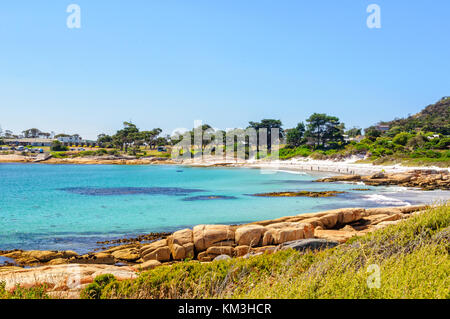 Bicheno an der schönen Ostküste, nördlich des Freycinet Halbinsel, ist eine beliebte Familie Urlaub am Meer Stadt - Tasmanien, Australien Stockfoto