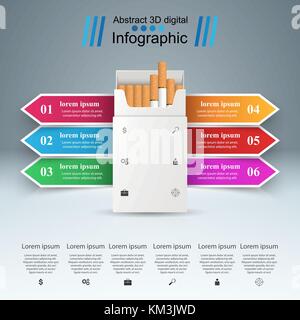 Schädliche Zigarette, Viper, Rauch, business Infografiken. Stock Vektor