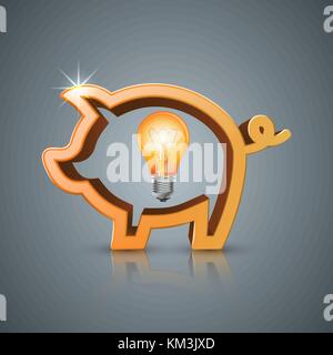 Schwein Geld-business Infografik. Stock Vektor