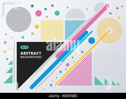 Geometrisch-abstrakte Komposition Formen modernen Hintergrund mit bunten dekorative Dreiecke und Muster Hintergrund Vektor Grafik für Print, ad, mag Stock Vektor