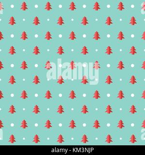 Weihnachten Vektor nahtlose Muster mit Bäumen und Schnee. Xmas einfache Textur. Geschenkpapier. Vector Illustration Stock Vektor