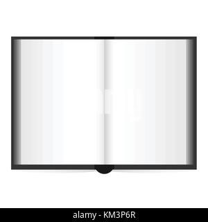 Offenes Buch mit weißen Seiten. Abbildung auf weißen Hintergrund. Stock Vektor