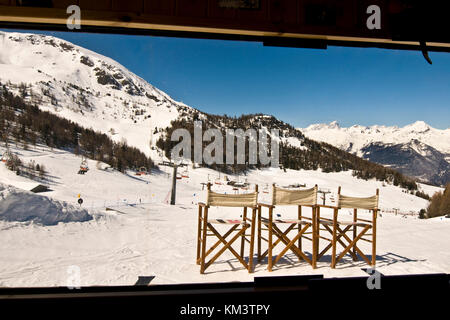 Snow park, Pila, Aostatal, Italien Stockfoto