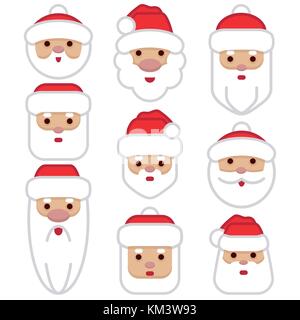 Weihnachtsmann Cartoon Character Set. Stock Vektor