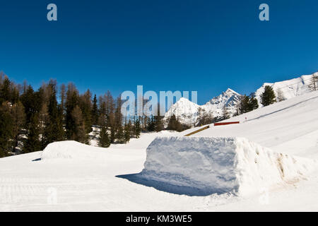 Snow park, Pila, Aostatal, Italien Stockfoto