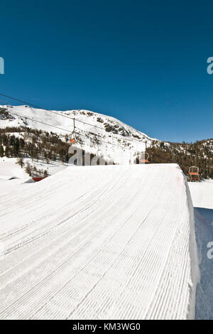 Snow park, Pila, Aostatal, Italien Stockfoto