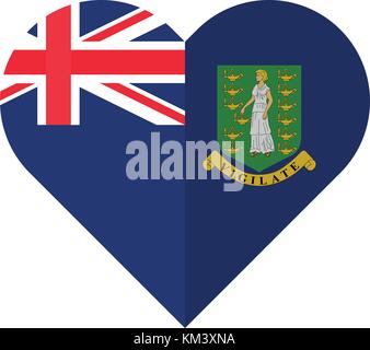 Virgin Islands Herz Flagge Stock Vektor