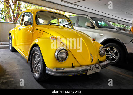 Volkswagen Beetle Original Beetle. Gelber VW Stockfoto