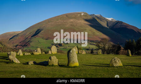 Castlerigg Steinkreis, Lake District, in der Nähe der Stadt Keswick. Stockfoto