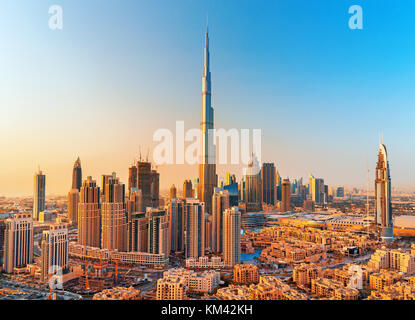 Tolle Aussicht auf die Skyline von Downtown Dubai, Dubai, Vereinigte Arabische Emirate Stockfoto