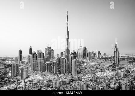 Tolle Aussicht auf die Skyline von Downtown Dubai, Dubai, Vereinigte Arabische Emirate Stockfoto