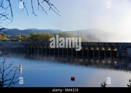 Jackson Lake Dam im Grand Teton National Park, Wyoming Stockfoto