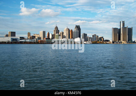 Detroit Aussicht von Kanada november 2017 Stockfoto